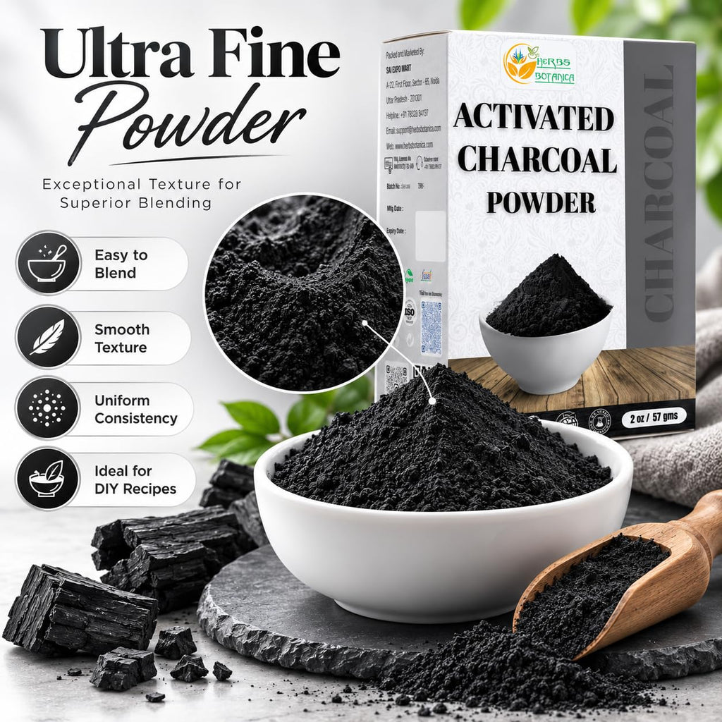 Herbs Botanica Activated Charcoal Powder, Food Grade, 2 oz