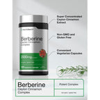 Horbäach Berberine with Ceylon Cinnamon Complex | 120 Veggie Capsules | Vegetarian, Non-GMO & Gluten Free Supplement