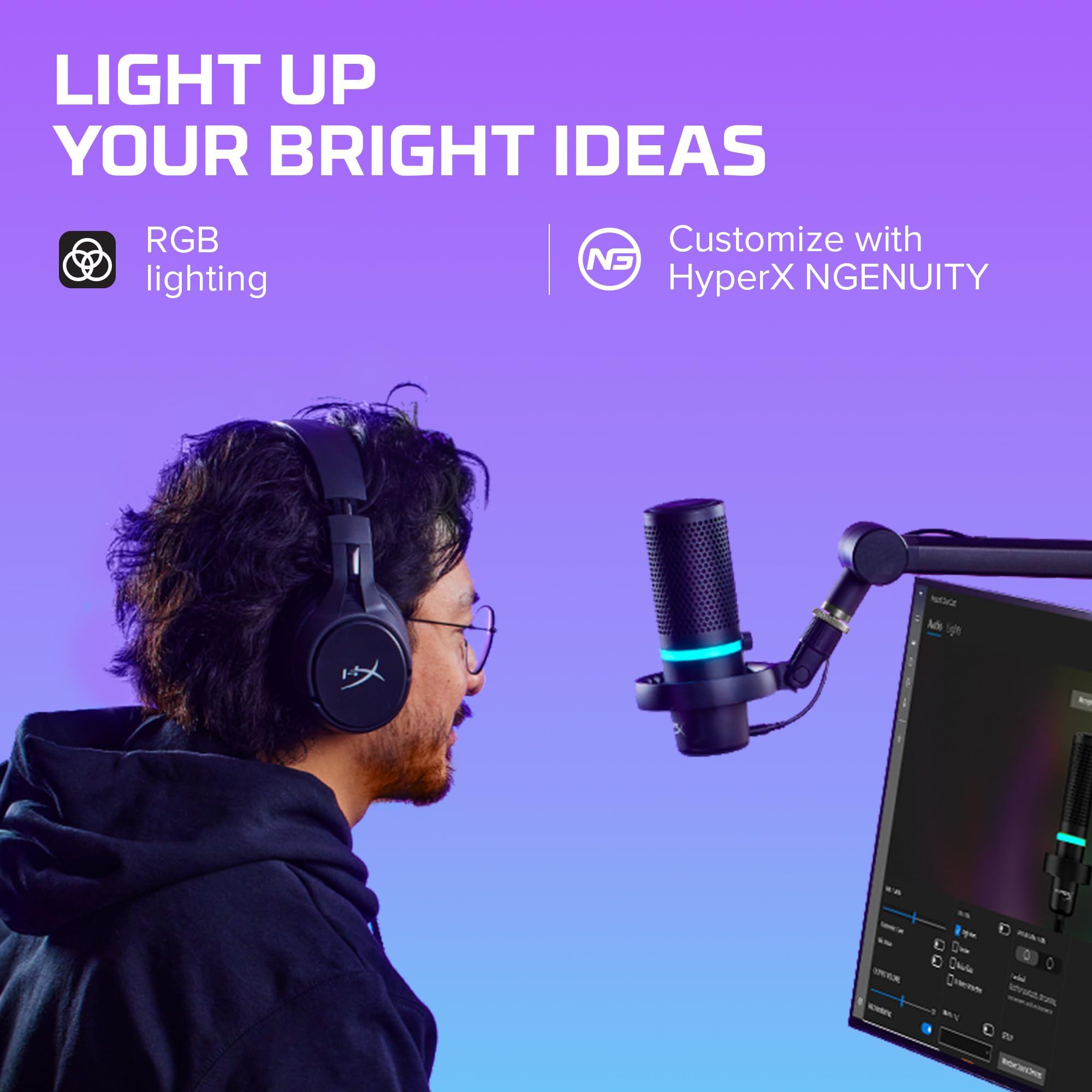 Buy now HyperX DuoCast – RGB USB Condenser Microphone for PC, PS5, PS4, Mac, Low-profile Shock Mount, Cardioid, Omnidirectional, Pop Filter, Gain Control, Gaming, Streaming, Podcasts, Twitch, YouTube, Discord at indiglob india