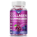 Nature's live Multi Collagen Peptides Gummies, Type I, II, III, V, X | Hydrolyzed Collagen Peptides Gummies, Supports Healthy Skin, Strong Nails & Thick Hair, Grape Blueberry Flavor, 2 Pack