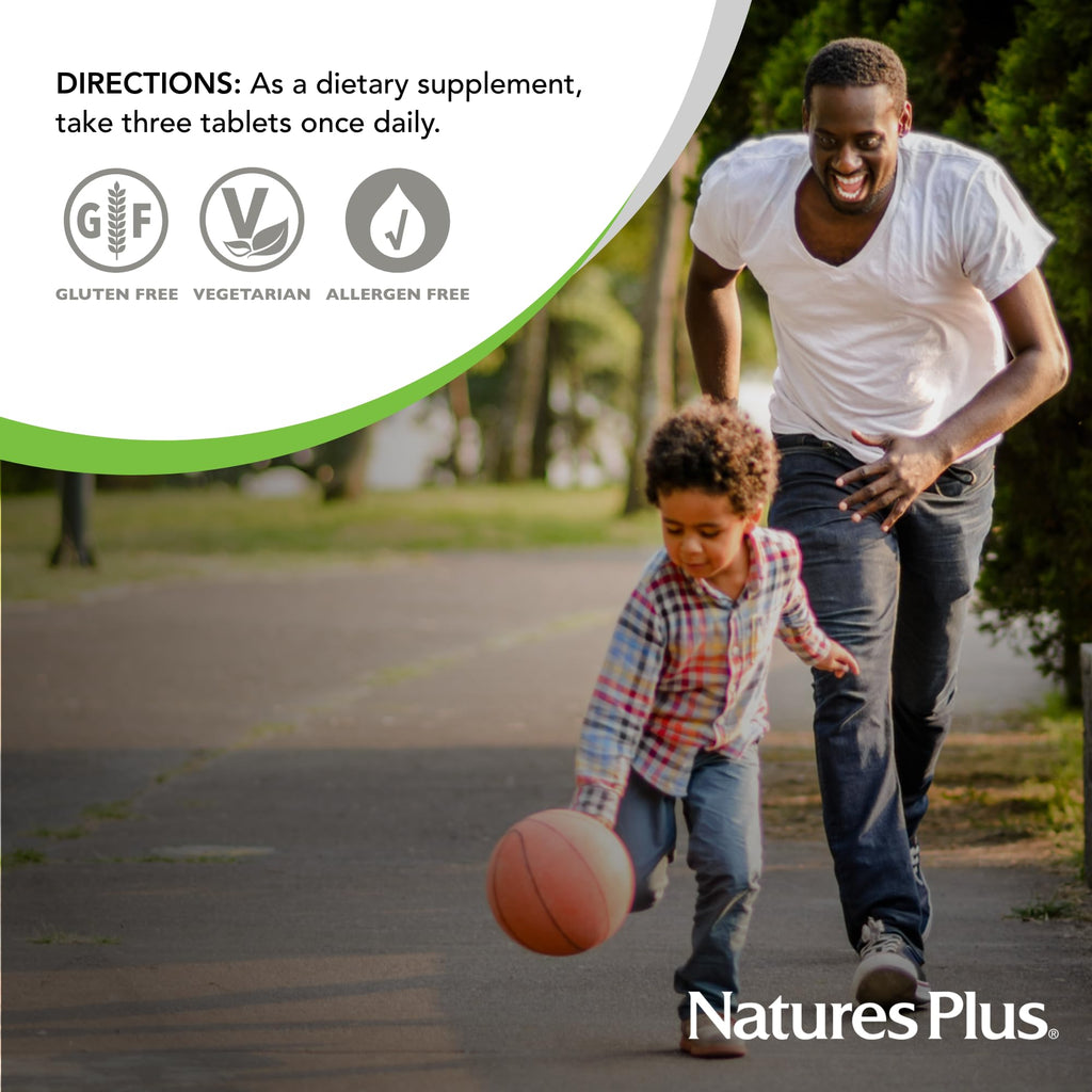 NaturesPlus Source of Life GOLD Multivitamin - 180 Tablets - Blood Support, Bone Support, Healthy Immune System - Includes Vitamins D3, B12, K2 & Over 120 Whole Food Nutrients - 60 Servings