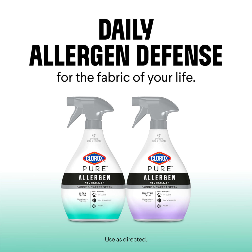 Buy now Clorox PURE Allergen Neutralizer Fabric and Carpet Spray, Clean Breeze, 26 Fluid Ounces at indiglob india
