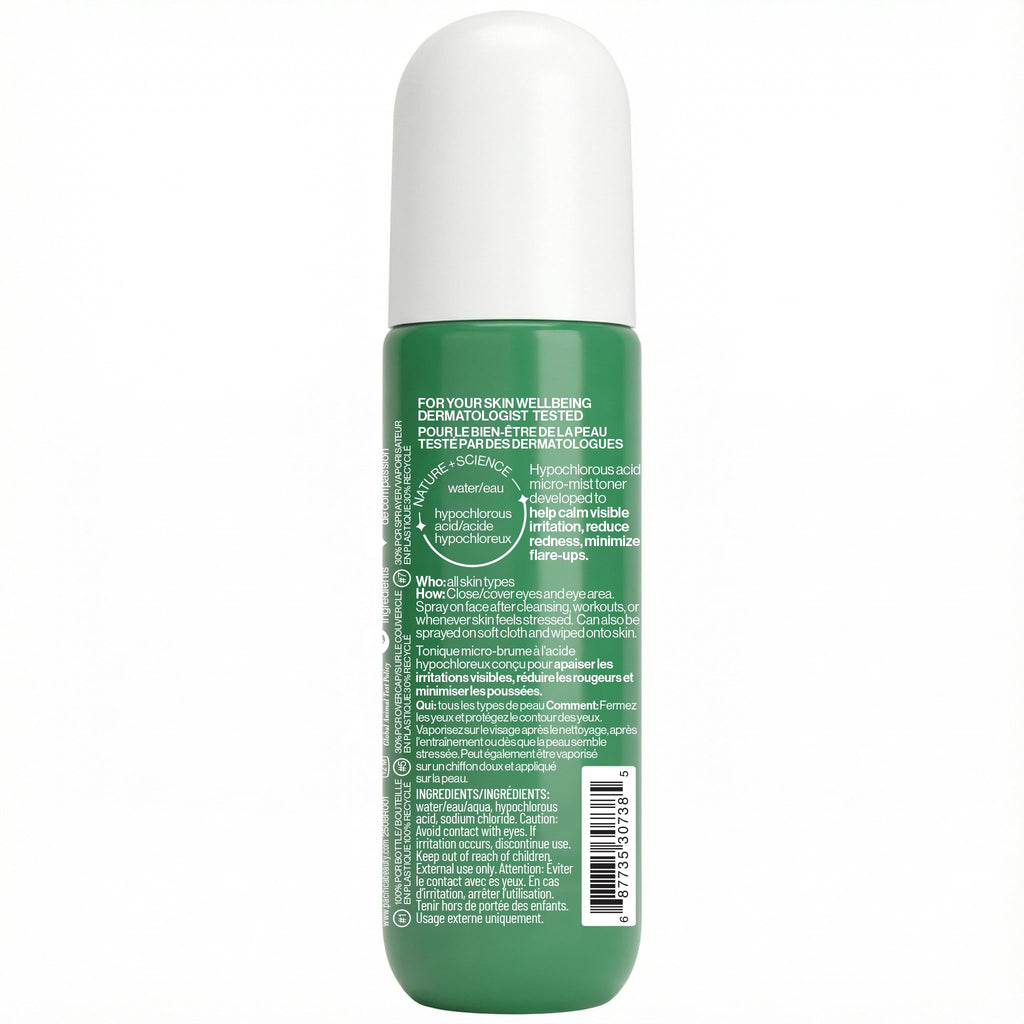 Pacifica Hypochlorous Acid Spray for Face and Skin; Barrier Defense Facial Mist | Soothe Redness, Acne, Eczema, Irritation | HOCl Non-Toxic Clean Formula Facial Cleanser Spray | Fragrance-Free, Vegan