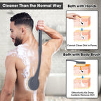 Back Scrubber for Shower,20.5" Long Handle Shower Brush for Body for Deep Clean,Back Brush for Shower for Men Women(Grey)