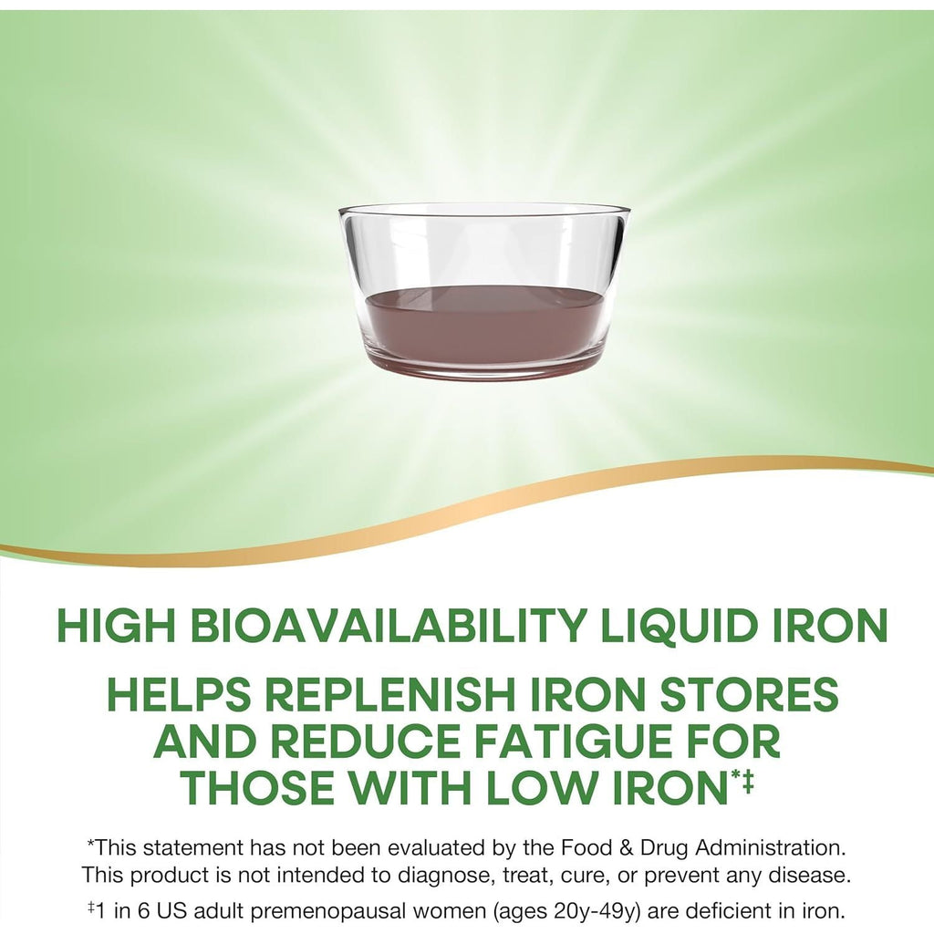 Buy now Nature's Way Liquid Iron, 100% Daily Value, 18 mg Iron as Ferric Glycinate per Serving, No Sugar Added, Berry Flavored, 16 Fl Oz (Packaging May Vary) at indiglob india