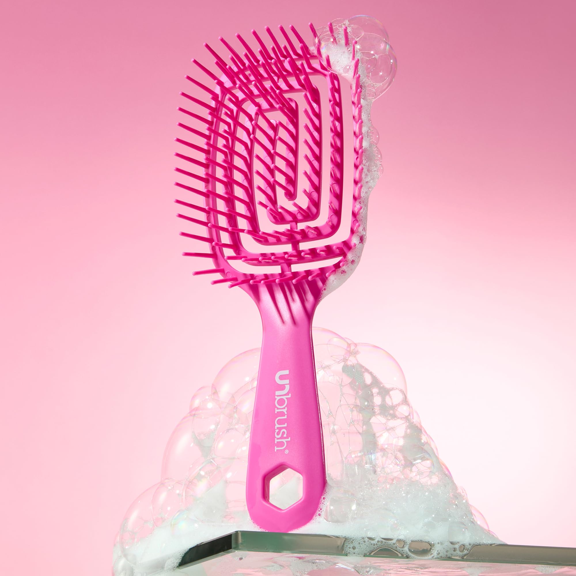 FHI Heat UNbrush Flex Detangling Brush - Ultra Flexible Hairbrush | DuoFlex Anti-Static Bristles for Removing Tangles, Massaging Scalp & Faster Styling - Pain-Free Hair Brush Detangler