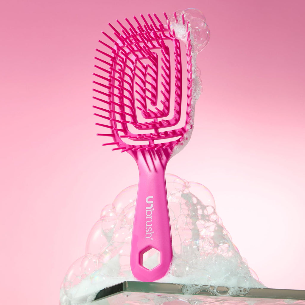 FHI Heat UNbrush Flex Detangling Brush - Ultra Flexible Hairbrush | DuoFlex Anti-Static Bristles for Removing Tangles, Massaging Scalp & Faster Styling - Pain-Free Hair Brush Detangler