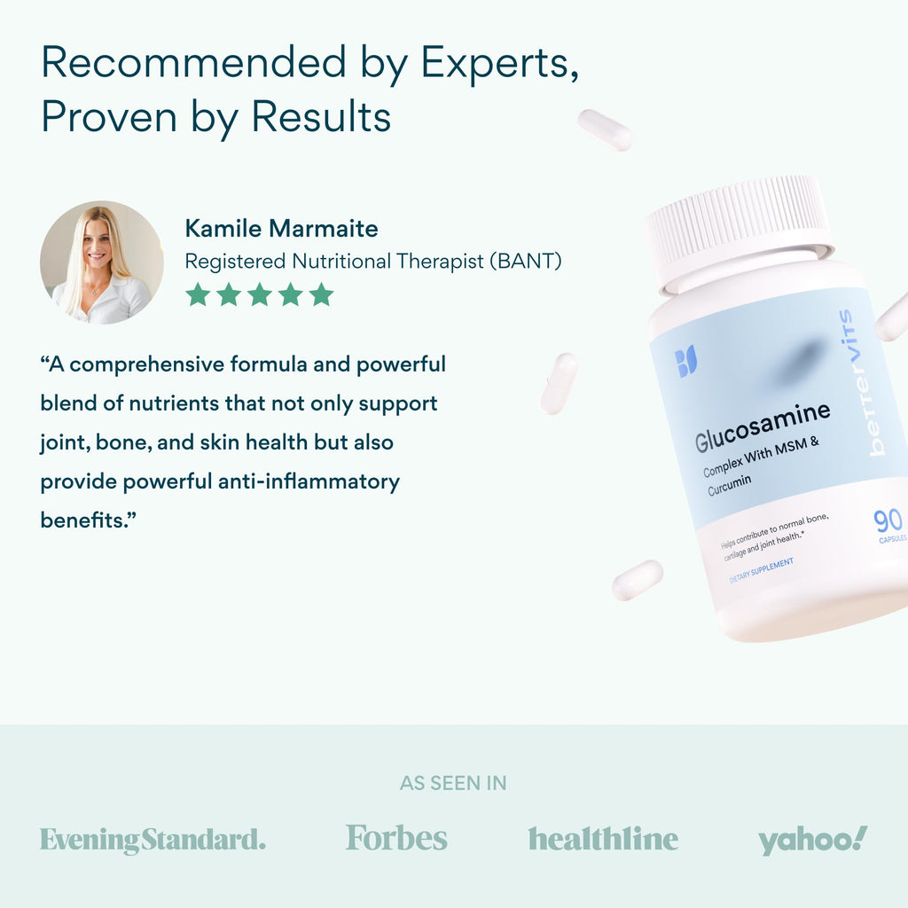 Bettervits Glucosamine Chondroitin MSM Joint Complex, Women & Men | 90 Ct
