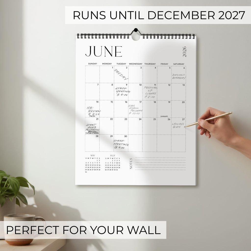 Beautiful 2026-2027 Wall Calendar - Runs from June 2026 until December 2027