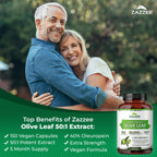 Zazzee Extra Strength Olive Leaf 50:1 Extract, 40% Oleuropein, 150 Capsules