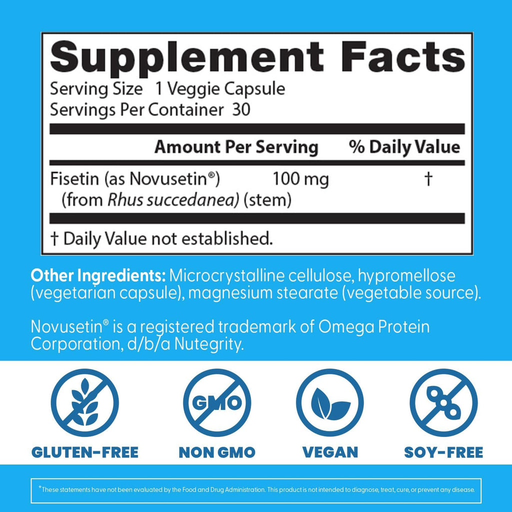 Buy now Doctor's Best Fisetin with Novusetin, Non-GMO, Vegan, Gluten & Soy Free, 100 mg, 30 Count at indiglob india