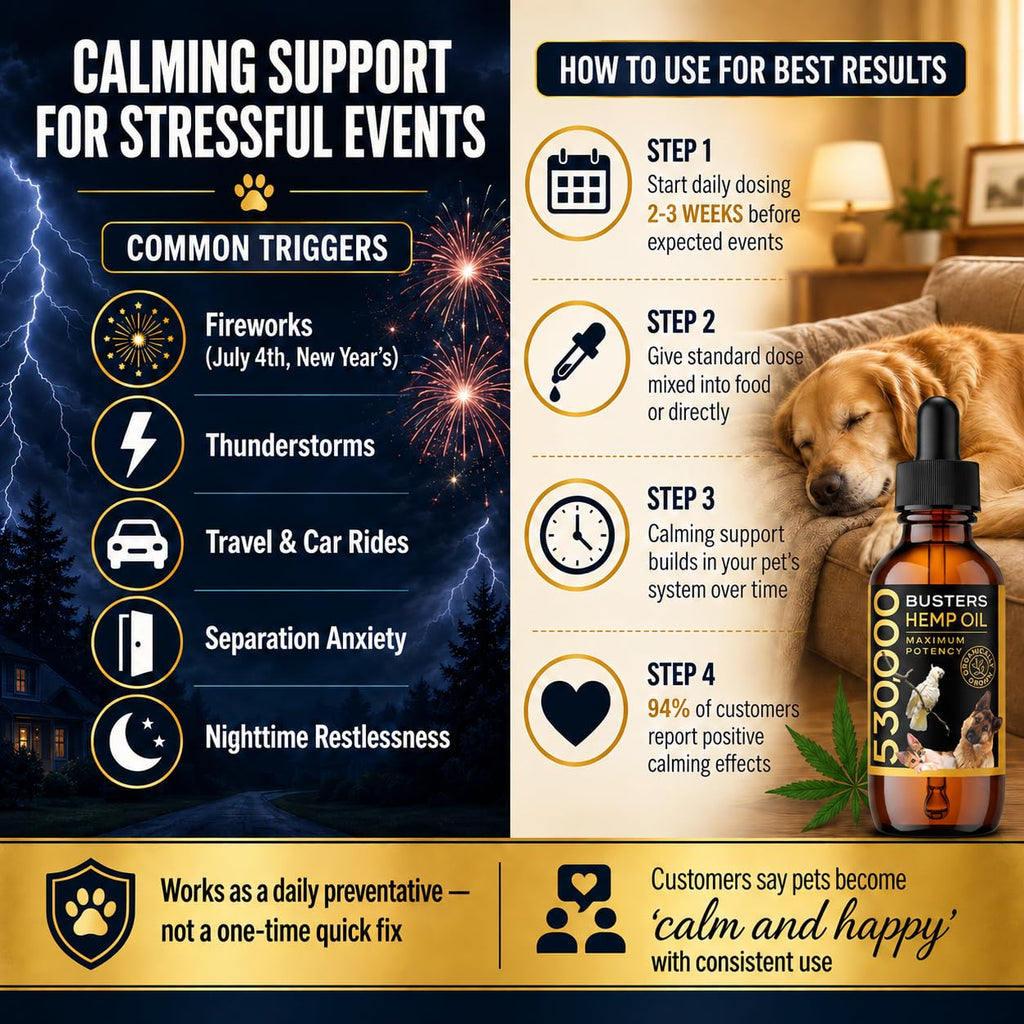 Buster's Hemp Oil for Dogs & Cats, Calm, Joint, Coat, 2-Pack 30ml