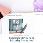 Duncan & Stone Hardcover Birthday Book & Baby Memory Album, 72 Pages
