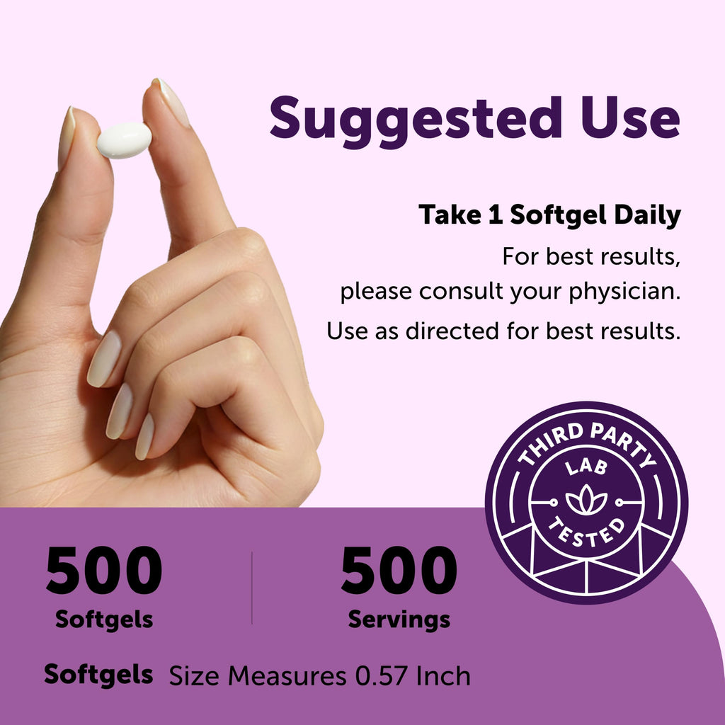 Selenium Supplements for Women & Men 200mcg Per Serving, 500 Softgels