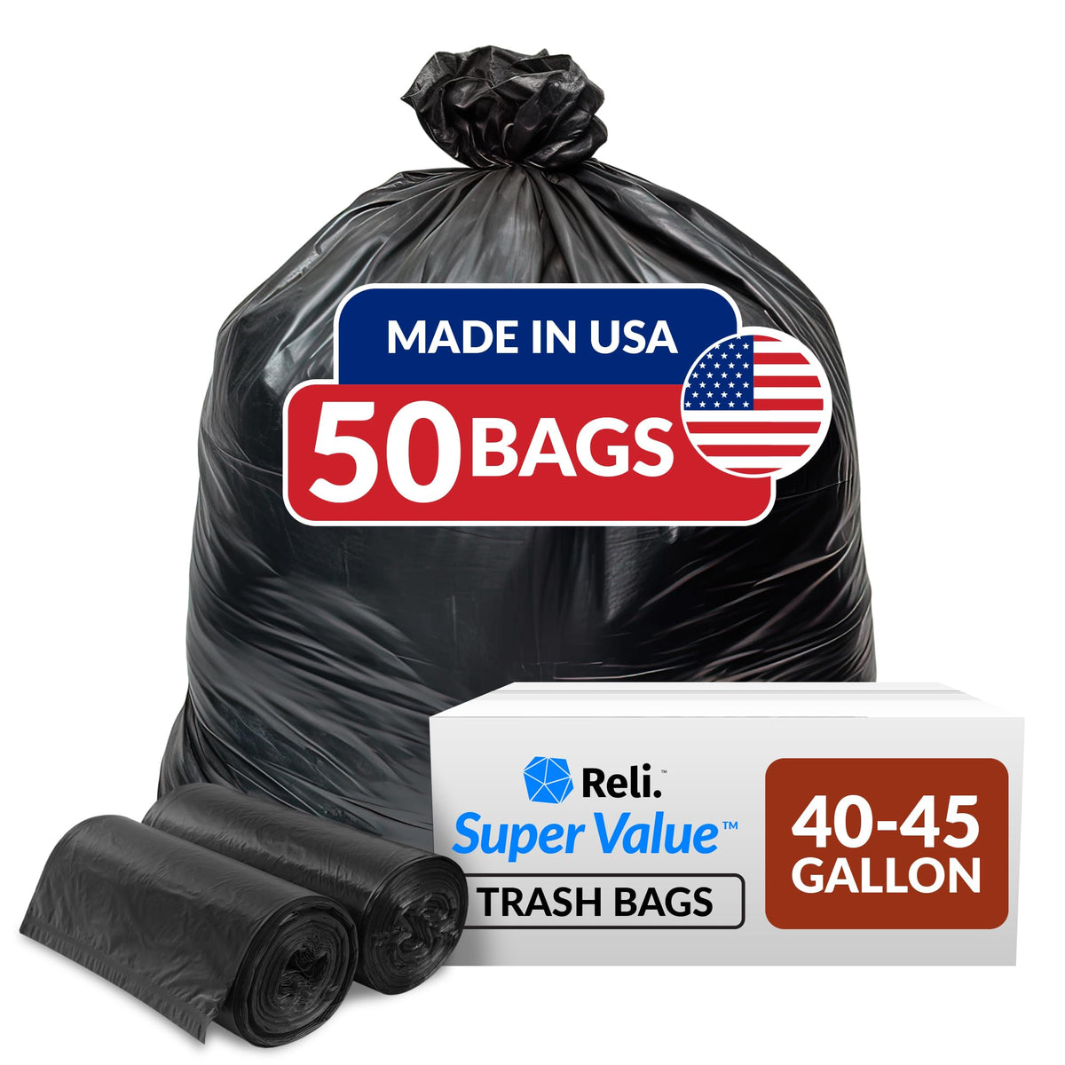 Reli. 40 to 45 Gallon Trash Bags Heavy Duty