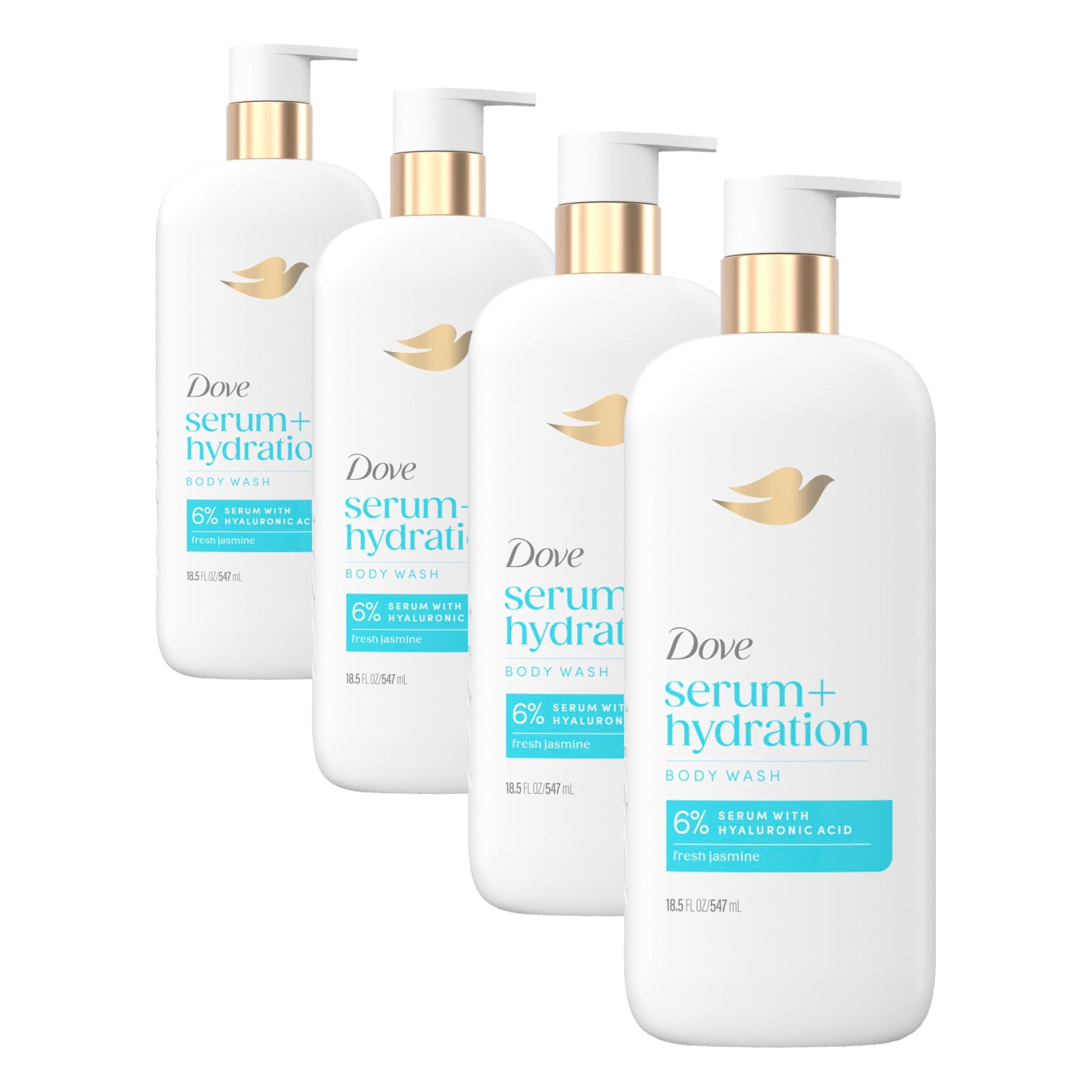 Dove Hydration Boost Serum Body Wash with Hyaluronic Acid, 18.5 oz | Serum-infused moisturizing body wash with 6% hydration serum and hyaluronic acid for dry, dehydrated skin
