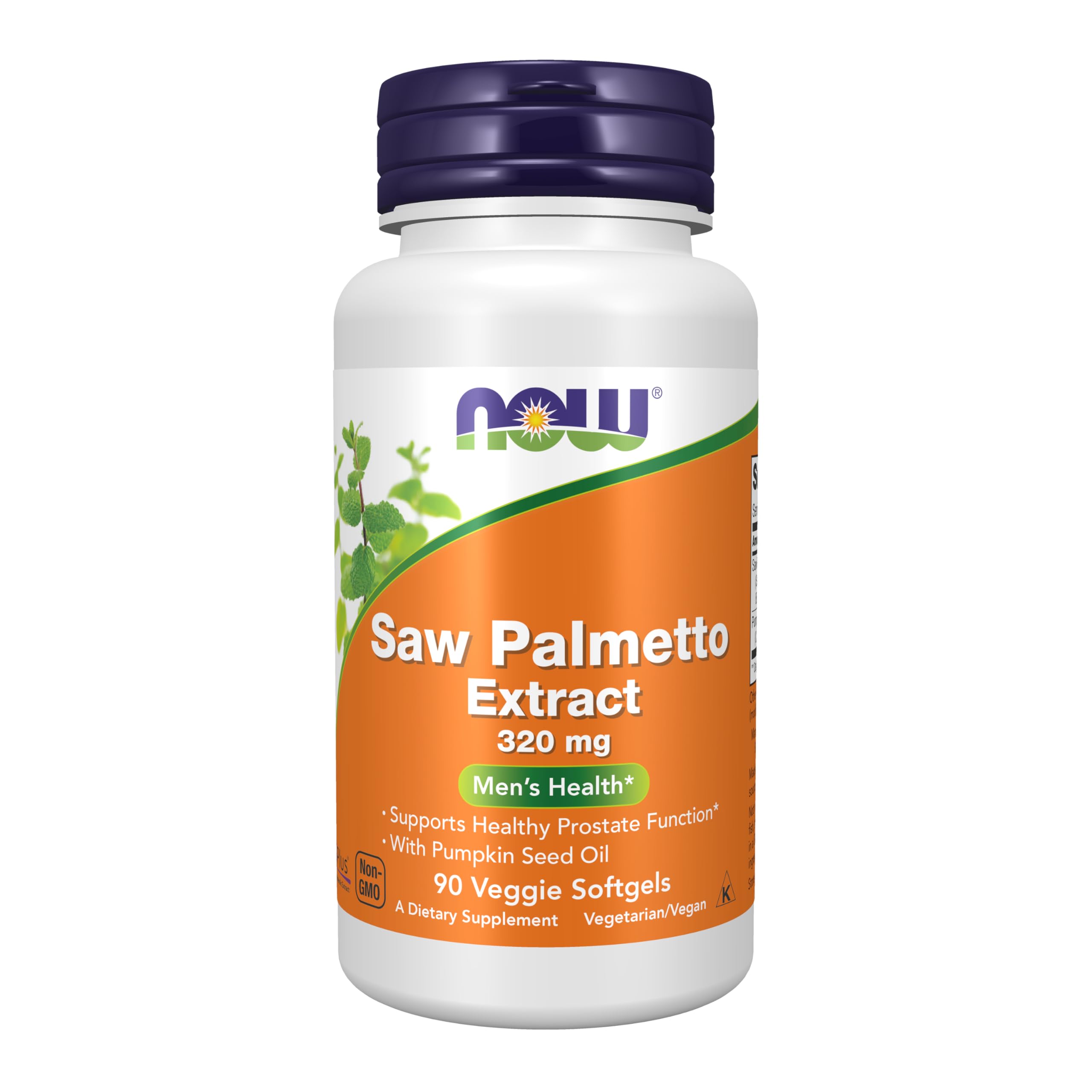 NOW Supplements, Saw Palmetto Extract 320 mg with Pumpkin Seed Oil, Men's Health*, 90 Veg Softgels