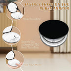 Black Compact Mirror with Light, 1X/3X Magnification LED Pocket Mirror | USB Data Cable, Mini, Purse, Pocket, Travel, Gift, makeup, mini, women, essentials, LED, fiberglass