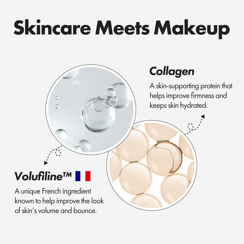 ELROEL Blanc Cover Cream Stick V White - Korean Foundation (#200 Fair) | Medium To Full Coverage, Dewy Finish, Color-Changing Foundation Stick with Volufiline, Dual-Ended, Built-In Detachable Brush