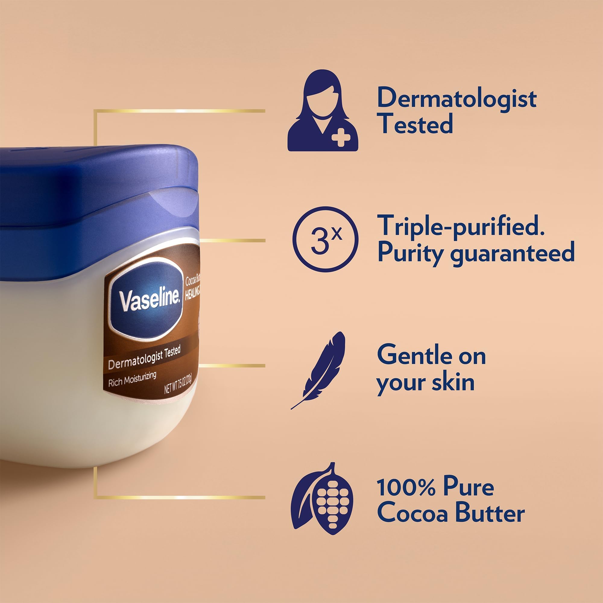Buy now Vaseline Cocoa Butter Healing Jelly Variety Pack, 2 Sizes (7.5 Oz & 1.75 Oz) â€“ Rich Moisturizing Ointment, Protectant & Moisturizer for Dry Skin at indiglob india