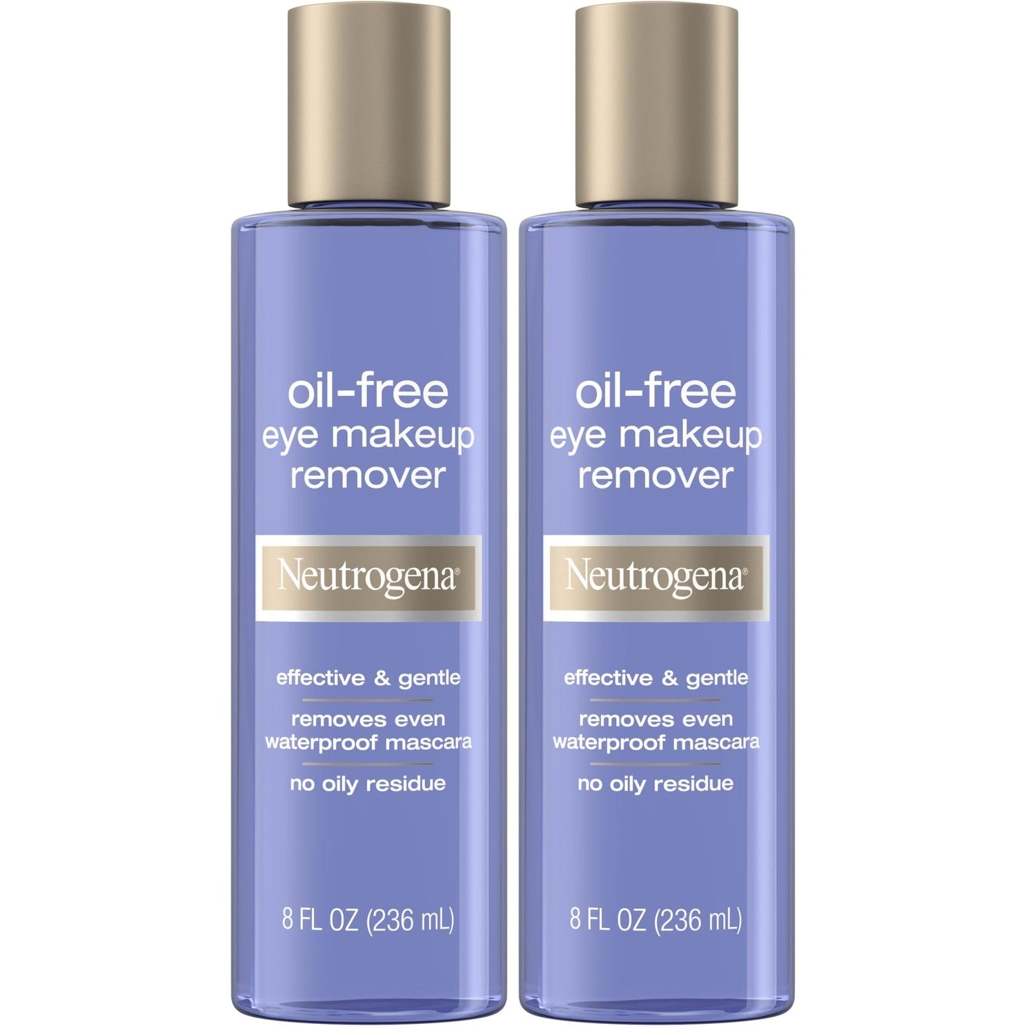 Neutrogena Oil-Free Eye Makeup Remover, 8 fl. oz | Gentle Cleanser for Sensitive Eyes, Dissolves Waterproof Mascara, Non-Greasy, Dermatologist & Ophthalmologist Tested