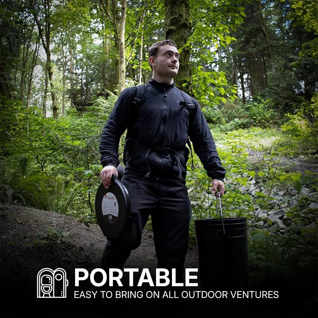 72 HRS Premium Portable Camping Toilet Seat with Lid for 5 Gallon Buckets
