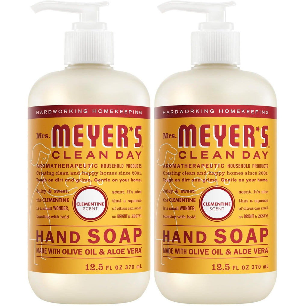 MRS. MEYER'S CLEAN DAY Hand Soap, Clementine Scent, 12.5 Fl Oz Bottle