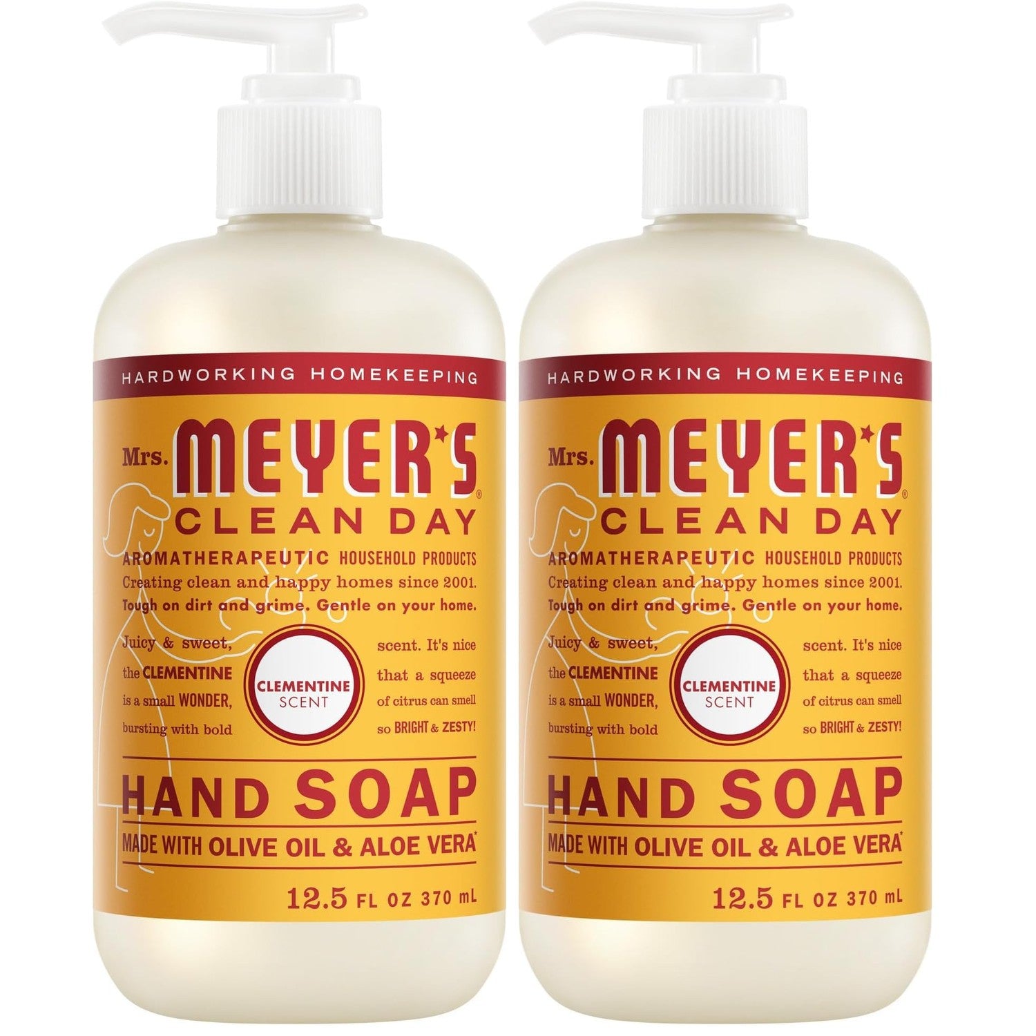 MRS. MEYER'S CLEAN DAY Hand Soap, Clementine Scent, 12.5 Fl Oz Bottle