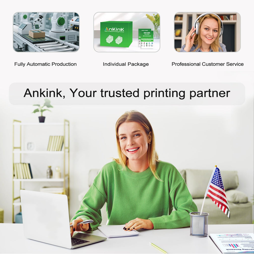 Ankink 63XL Ink Cartridges Replacement for HP 63 XL (Color/Tricolor 2-Pack)