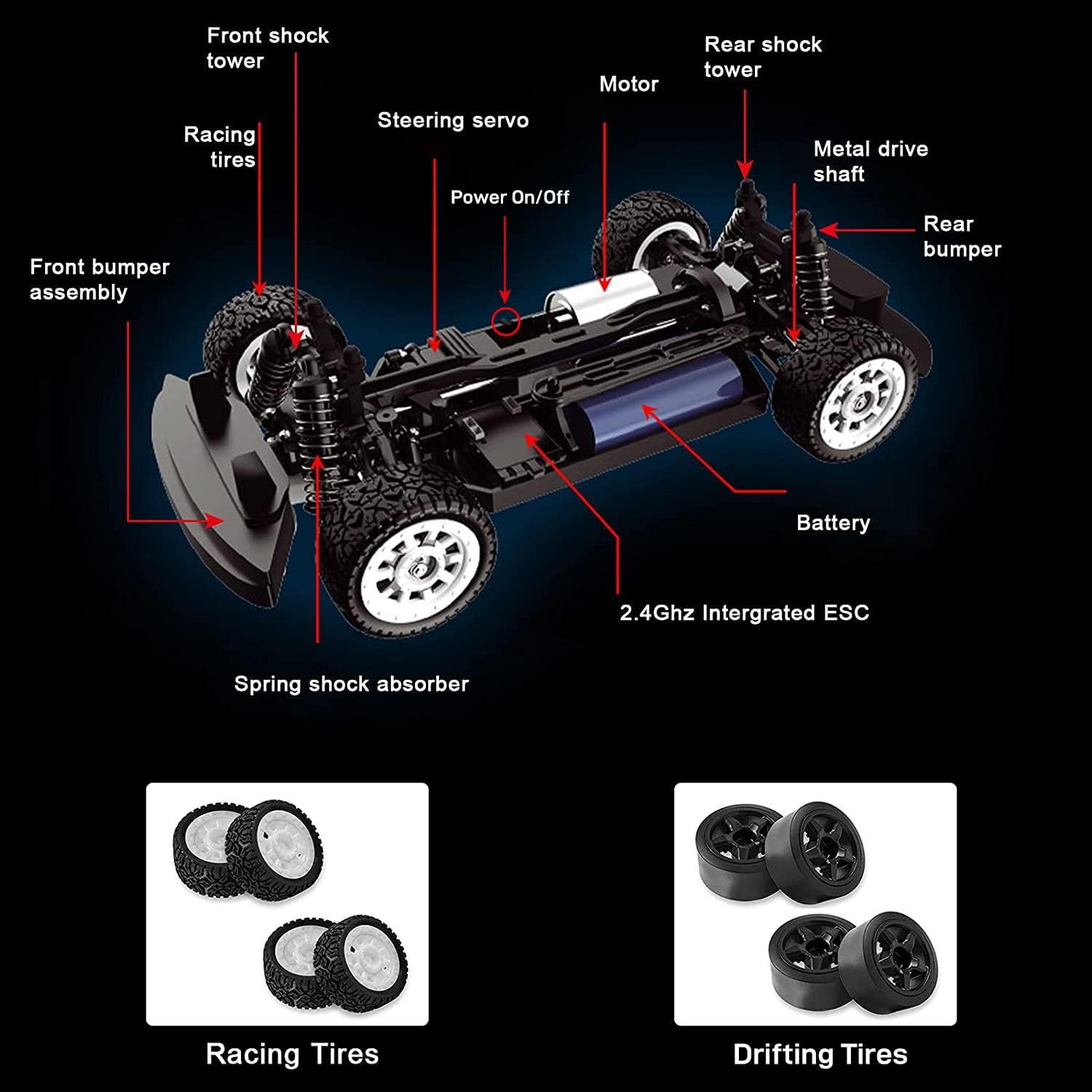Buy now High Speed RC Drifting Car, 1:16 20MPH Remote Control Car for Drift and Race, ESP 2.4Ghz Proportional Throttle & Steering Control 4WD Racing Trucks with Led Lights for Adults and Kids at indiglob india