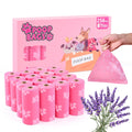 Poop Bags Rolls 256 Count - 9x13 Inches Pink Thickened Leakproof Lavender scent Poo Bags for Dogs, Pet Waste Bags for Walking, Home, Travel