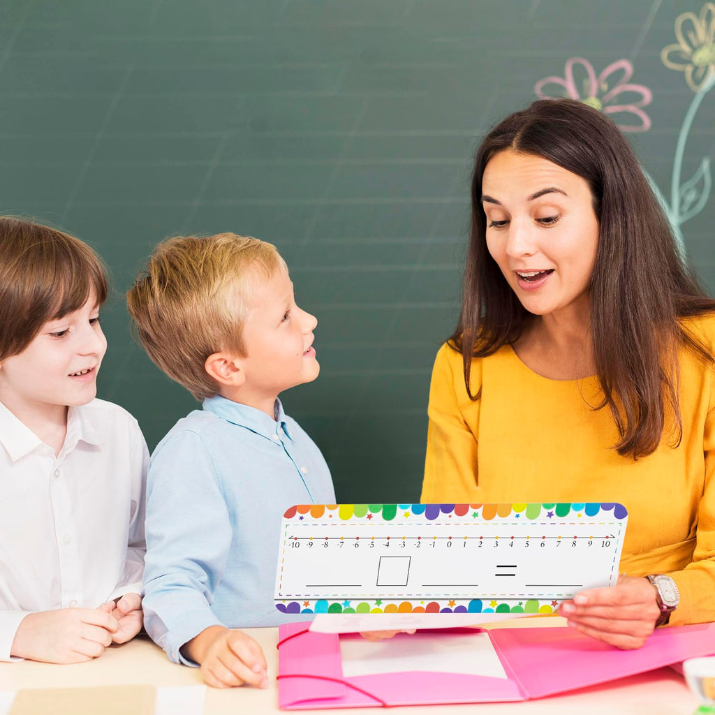 32 Packs Number Line Dry Erase Board Cards, Math Manipulatives for Class