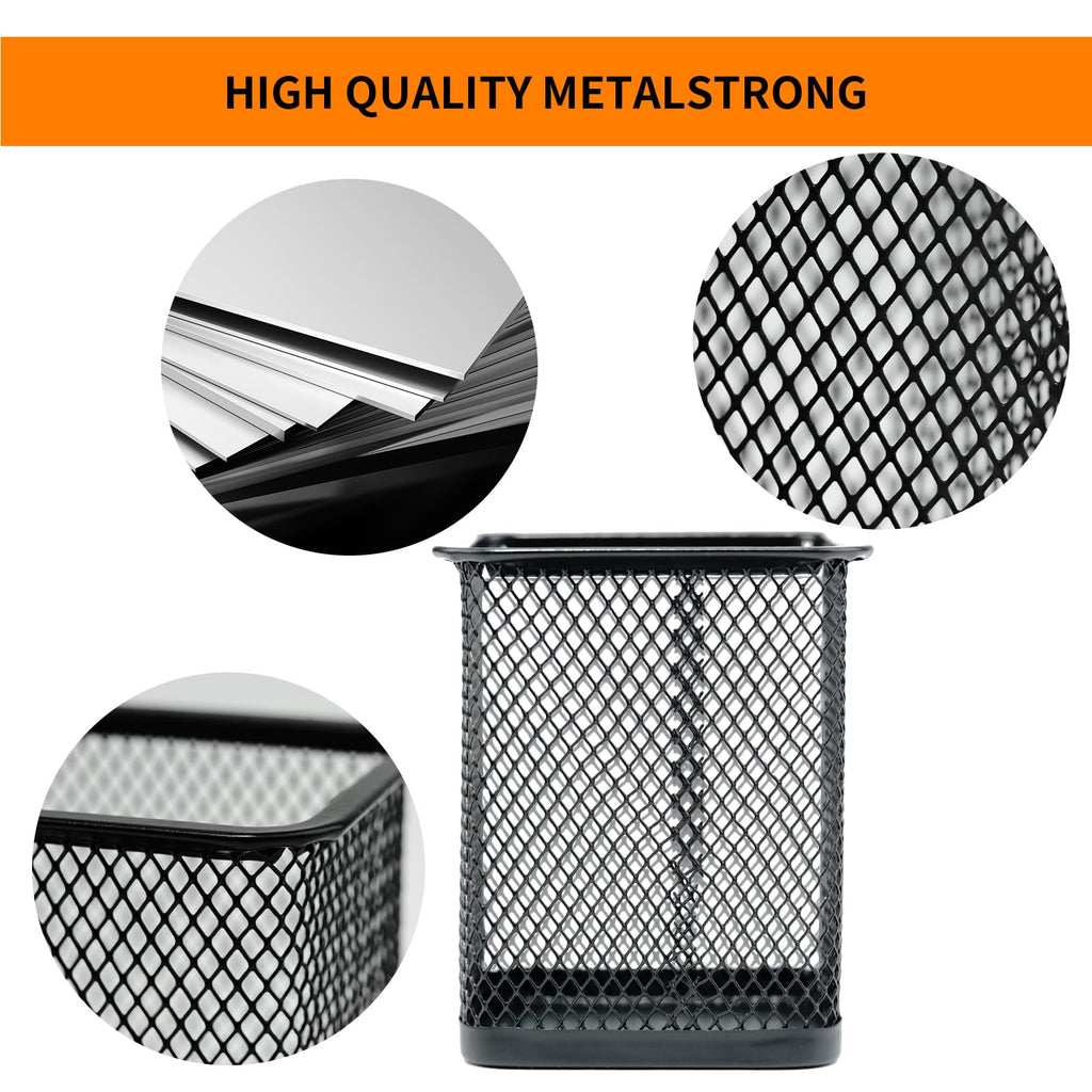 HSYMQ Pen Holder for Desk, Wire Mesh Pencil Cup Holder for Desk Organizer for Office Supplies