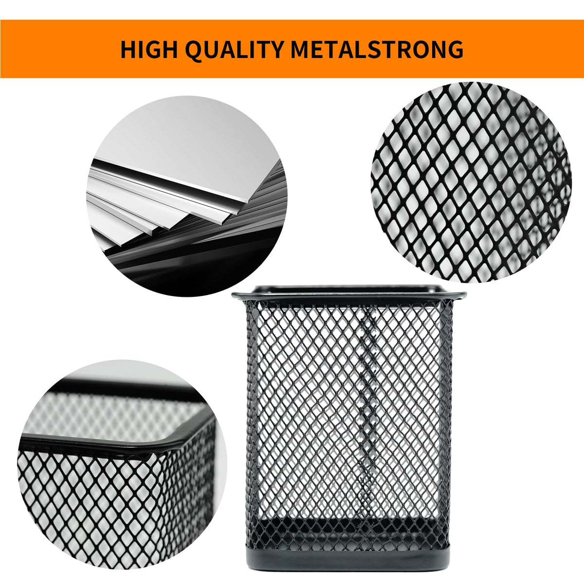 HSYMQ Pen Holder for Desk, Wire Mesh Pencil Cup Holder for Desk Organizer for Office Supplies