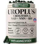 Liposomal Urolithin A Complex, 1250mg 10-in-1 with NAD+, NMD, & Resveratrol | Mitochondrial Energy, Cellular Health, Healthy Aging & Muscle Recovery Support