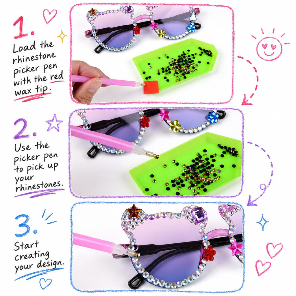 Bedazzling Kit, 3mm Rhinestones, 40 Colors, 8 Accent Gem Shapes