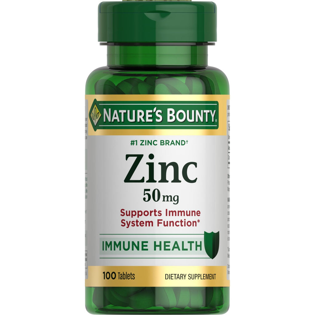 Nature’s Bounty Zinc 50mg, Immune Support & Antioxidant Supplement, Promotes Skin Health, 1 Caplet Per Day, Gluten Free, 250 Vegetarian Caplets
