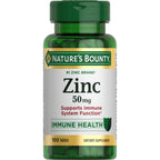 Nature’s Bounty Zinc 50mg, Immune Support & Antioxidant Supplement, Promotes Skin Health, 1 Caplet Per Day, Gluten Free, 250 Vegetarian Caplets