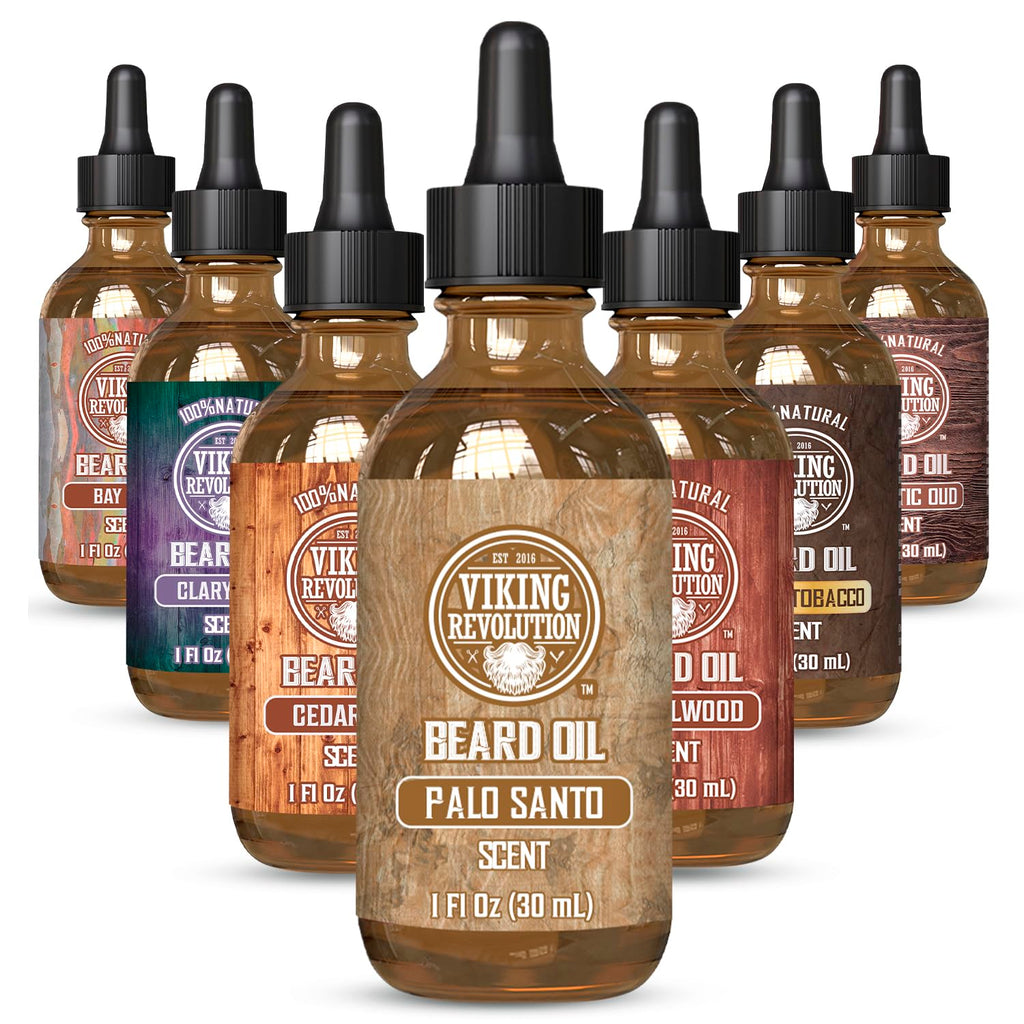 Buy now Viking Revolution Beard Oil with Clary Sage for Men - Natural Blend with Argan and Jojoba Oils for Softening, Strengthening, and Moisturizing at indiglob india