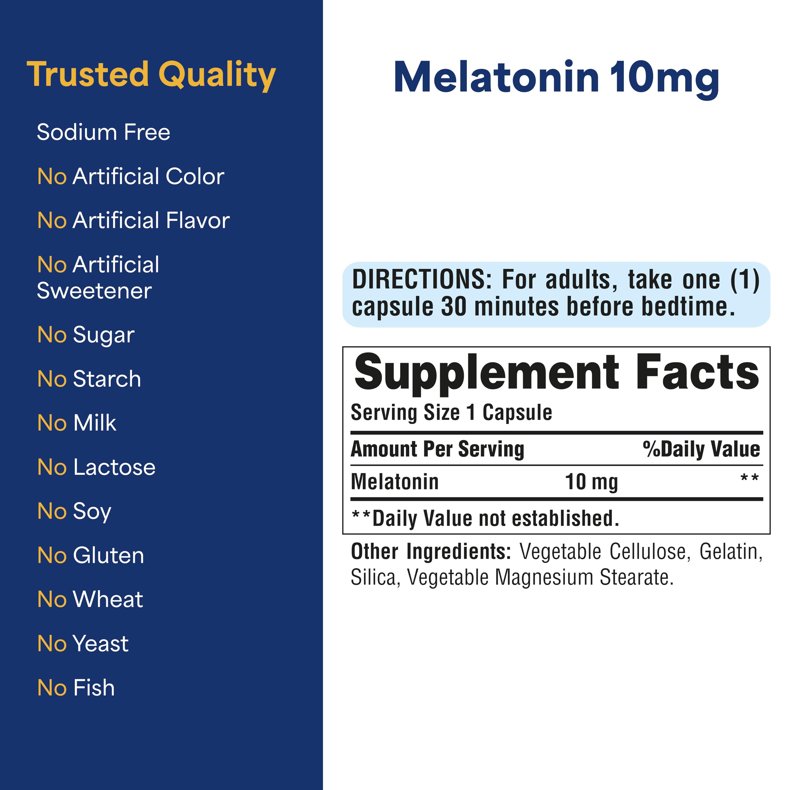 Puritan's Pride Premium Super Strength Melatonin 10mg Sleep Aid | Dietary Supplement for Sound, Restful, and Longer Sleep Support, 4 Month Supply, 120 Rapid Release Capsules