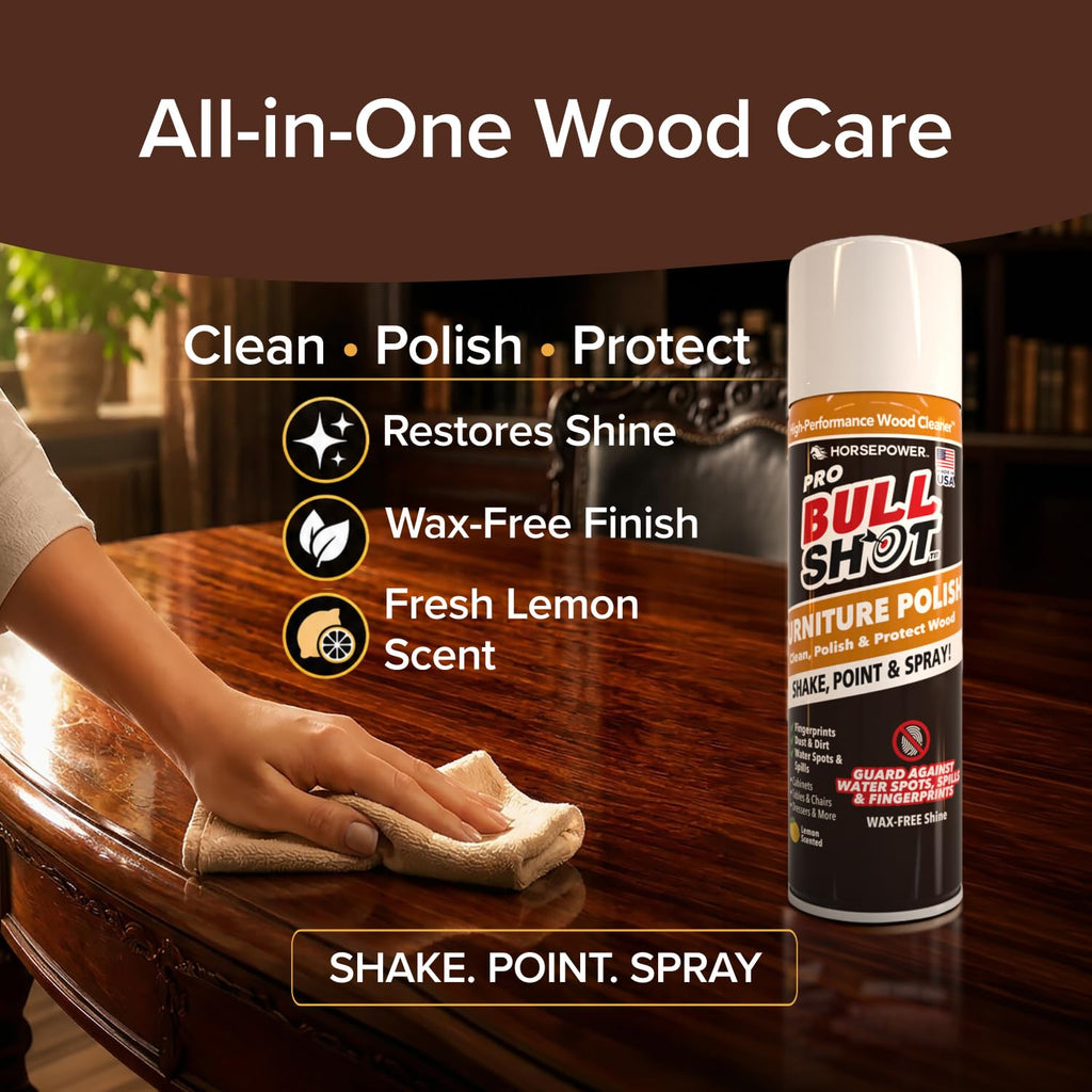 Bull Shot Pro Furniture Cleaner & Polish for Finished Wood