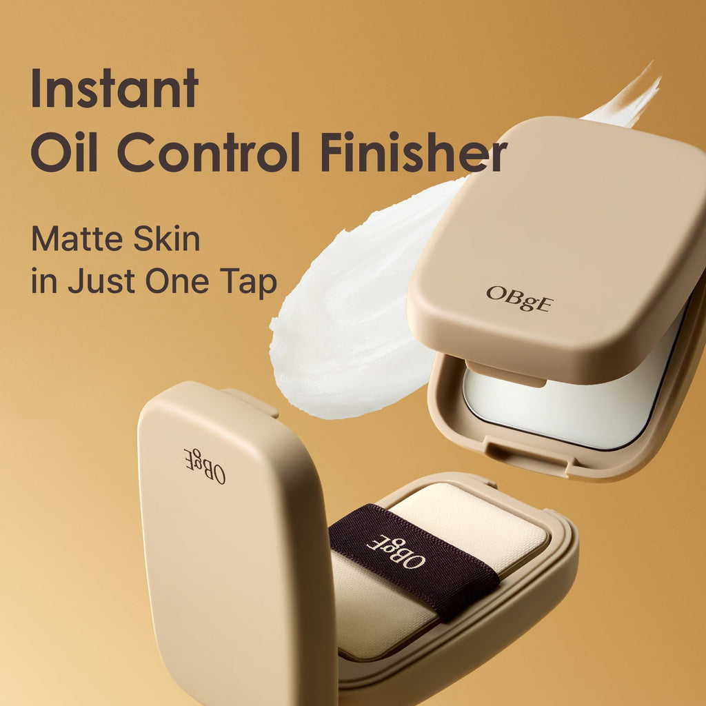 OBgE Oil Control Finisher - Bouncy Jelly Texture Sebum Control Powder, Matte Finish Face Powder for Oily Skin, Instant Pore Blur & Shine Control, Translucent Setting Powder, No Fallout, 0.17 oz
