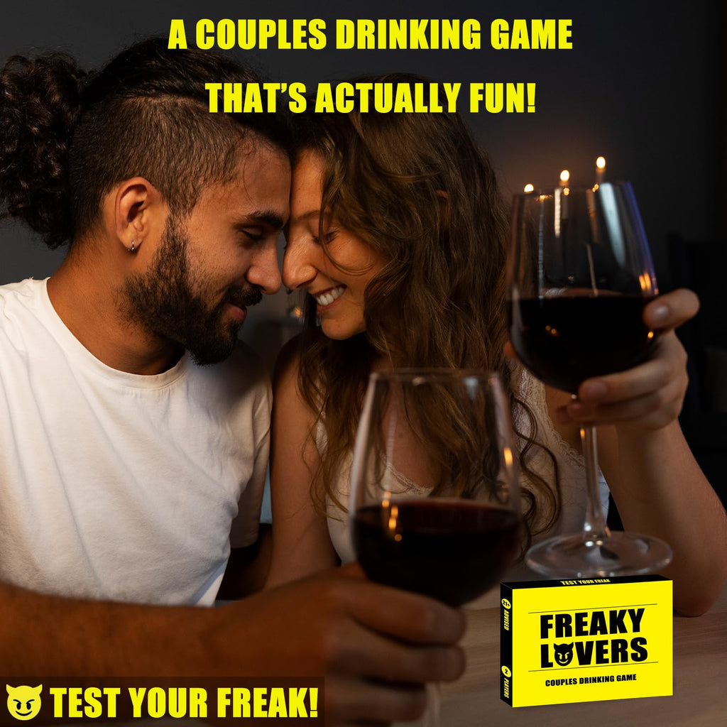 Couple Drinking Game for Date Night to Test Your Freak, Fun Couple Game for Romantic Anniversary & Valentines Birthdays Gift (Freaky Lovers)