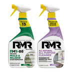 RMR Total Clean Team – Instant Stain Remover + All Natural All Purpose Cleaner, Indoor/Outdoor Cleaning Spray Kit for Kitchens, Bathrooms, Furniture, Siding, & Deck, 2–32 Oz Bottles