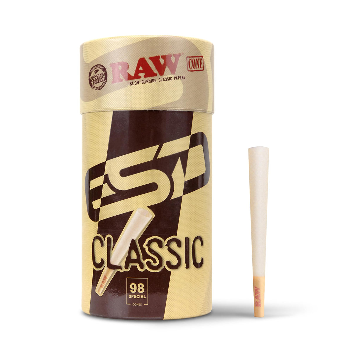 RAW Cones Classic 98 mm Special - Pack of 100 Pre Rolls Rolling Papers