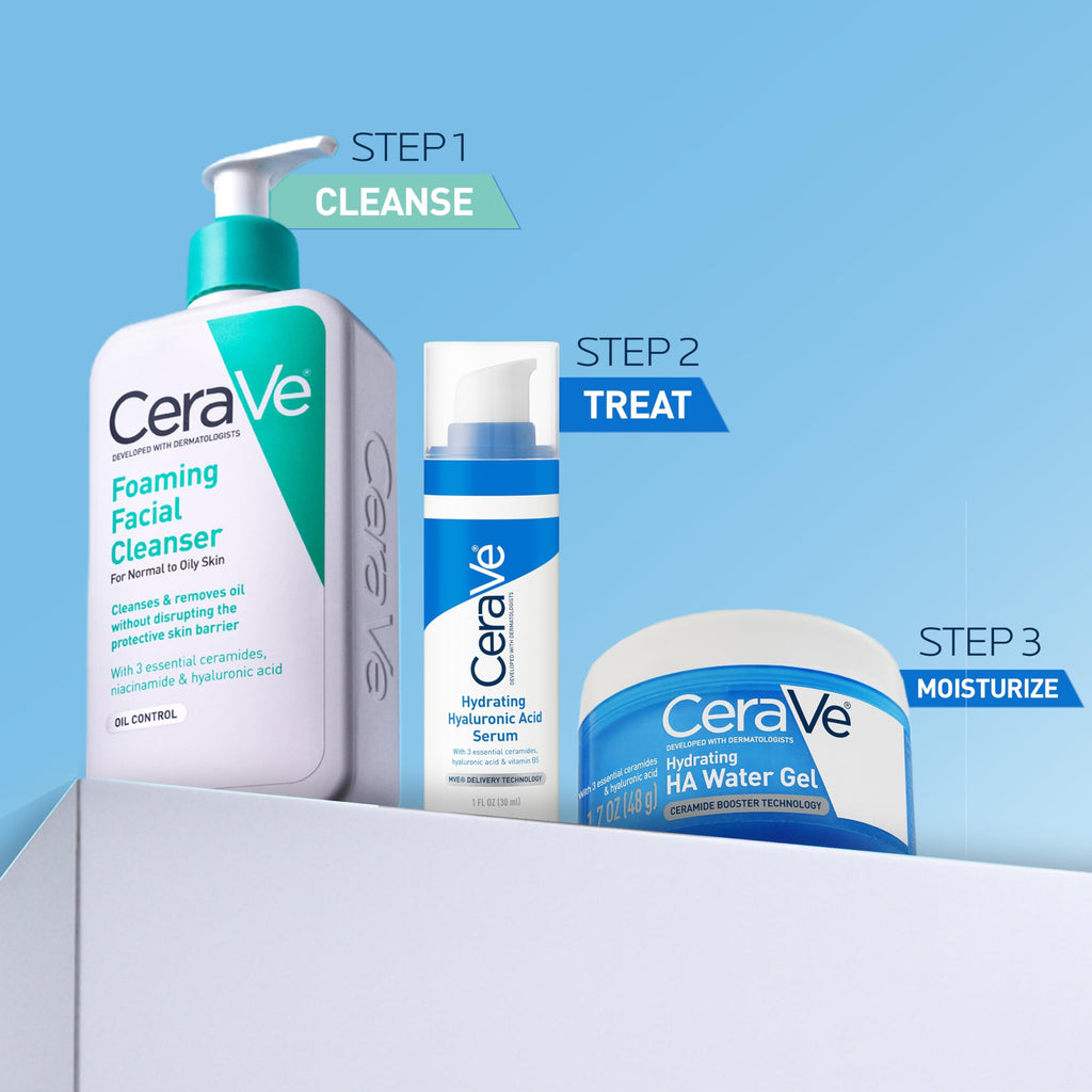 CeraVe Hydrating Hyaluronic Acid Water Gel Moisturizer for Face, 17oz | Lightweight Water Gel with Ceramides, Niacinamide and Hyaluronic Acid For Plumping Hydration, Safe For Sensitive Skin