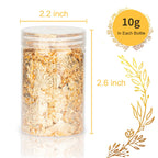 10g Metallic Foil Flakes, Gold Leaf Flakes, Gold Foil Flakes for Resin，for Nail Art, Painting, Crafts, Jewelry Making, DIY Crafts, Slime and Resin Jewelry Making