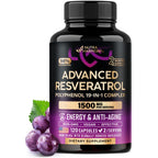 Resveratrol + Berberine, Quercetin, ACV, Acai & Noni Supplement - 120 Caps | 19in1 Organic Polyphenol Resveratrol Supplement - Antioxidant & Heart Health Support - Energy & Anti-Aging - Vegan, NON-GMO
