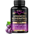 Resveratrol + Berberine, Quercetin, ACV, Acai & Noni Supplement - 120 Caps | 19in1 Organic Polyphenol Resveratrol Supplement - Antioxidant & Heart Health Support - Energy & Anti-Aging - Vegan, NON-GMO