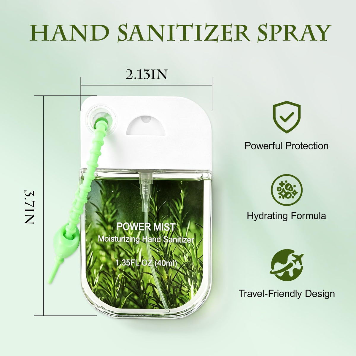 4Pack Hand Sanitizer Spray Keychain, Mini Travel-Size Portable Power Mist Sprayer for Women Teens Kids, Enriched with Mineral Oil & Aloe Vera for Moisturizing (Vanilla, Strawberry, Orange, Lavender)